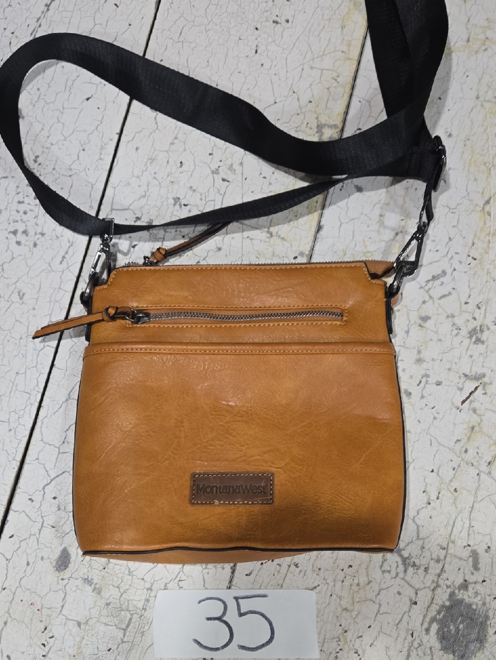 Montana West Tan Messenger Crossbody with Black Strap
